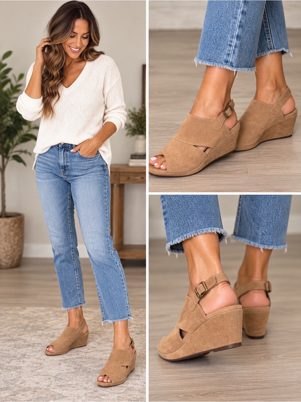 Chocolat Blu Platform Wedge Camel
Suede Sandal Women's Size 8